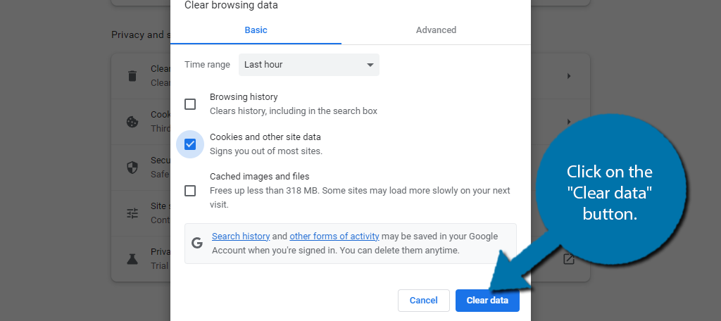 Clear data to solve the WordPress logging out issue