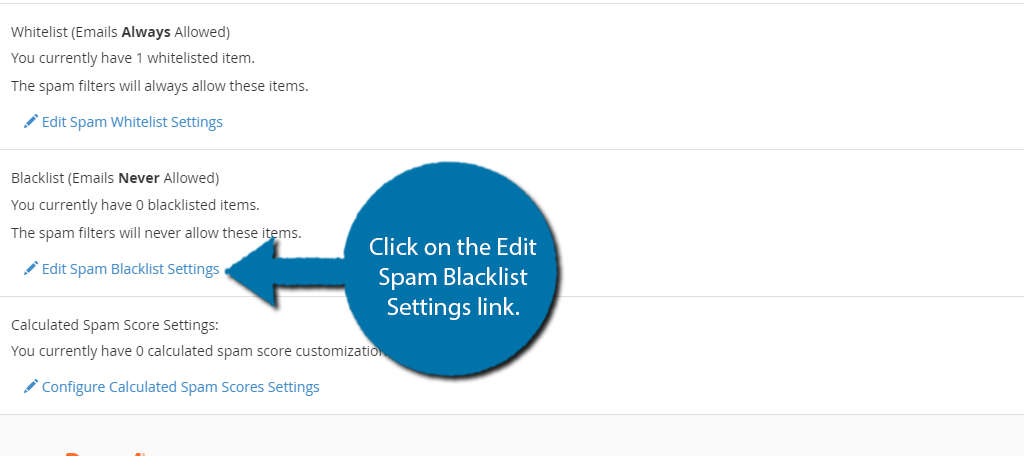 Blacklist email in the cPanel