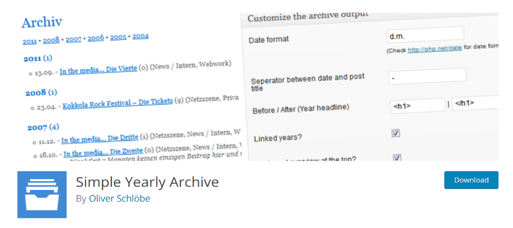 Simple Yearly Archives