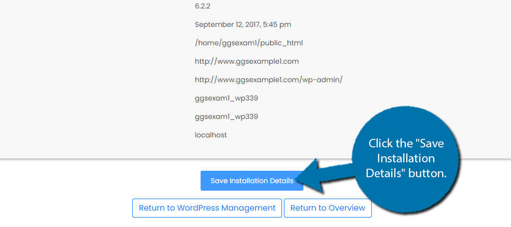 Save Installation details to update WordPress plugins and themes