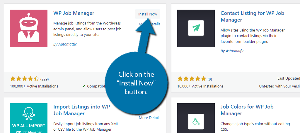 Install WP Job Manager to begin adding a job board in WordPress
