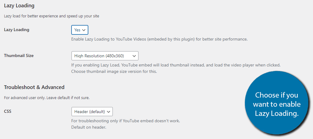Enable Lazy Loading on your responsive YouTube embed