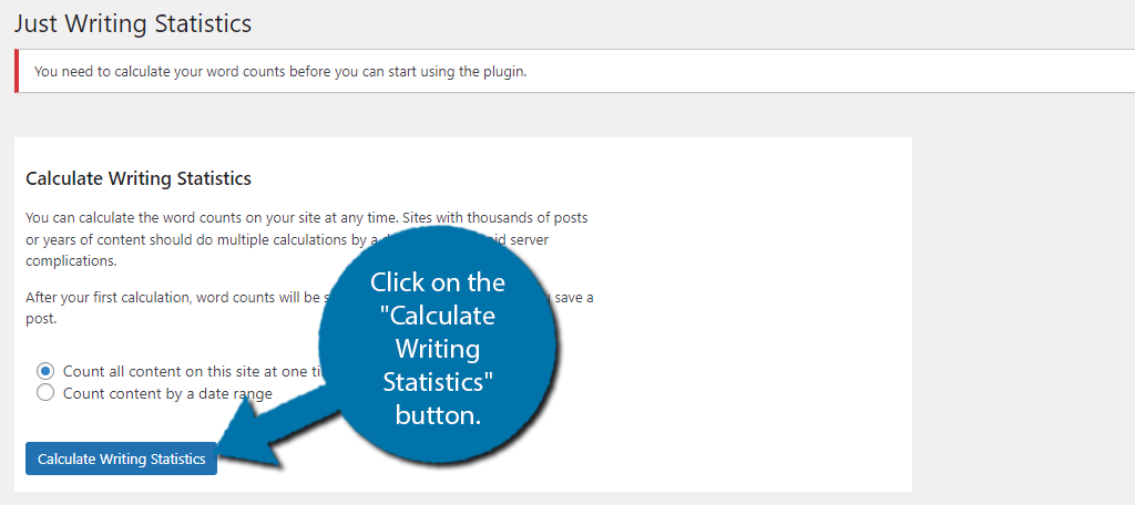 Calculate Writing Statistics in WordPress