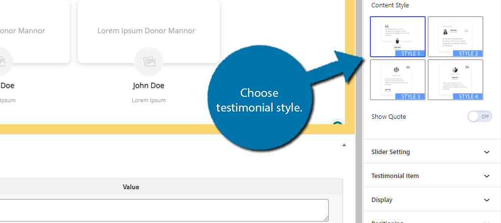Choose Testimonial Style for Gutenverse