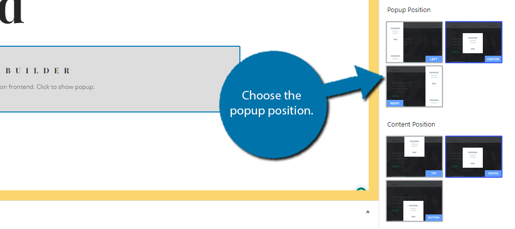 Popup position