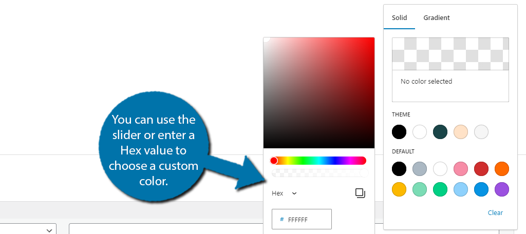 How to add template colors to custom block options in WordPress