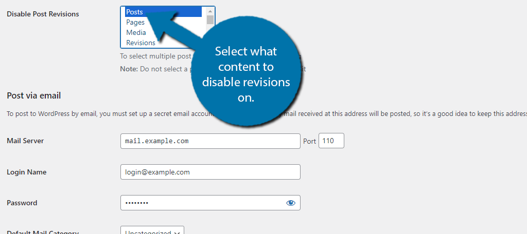 Disable Revisions