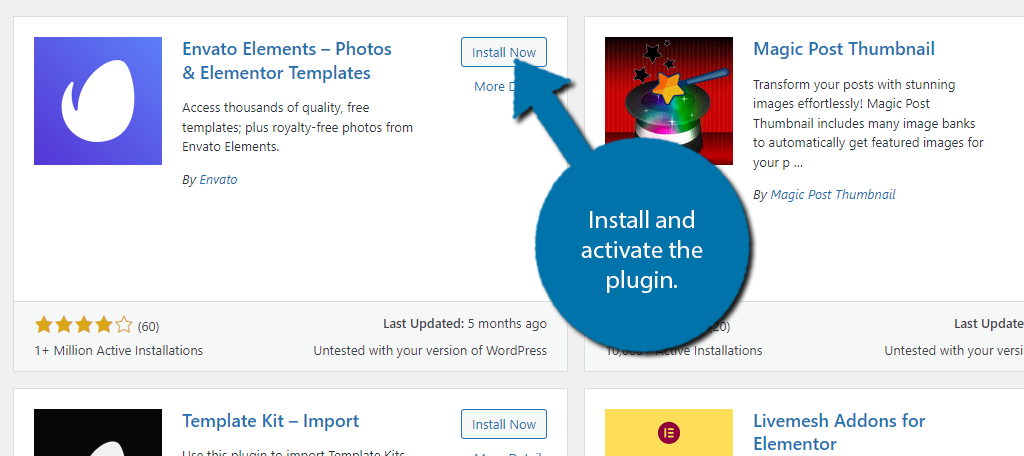 Install Envato Elements in WordPress