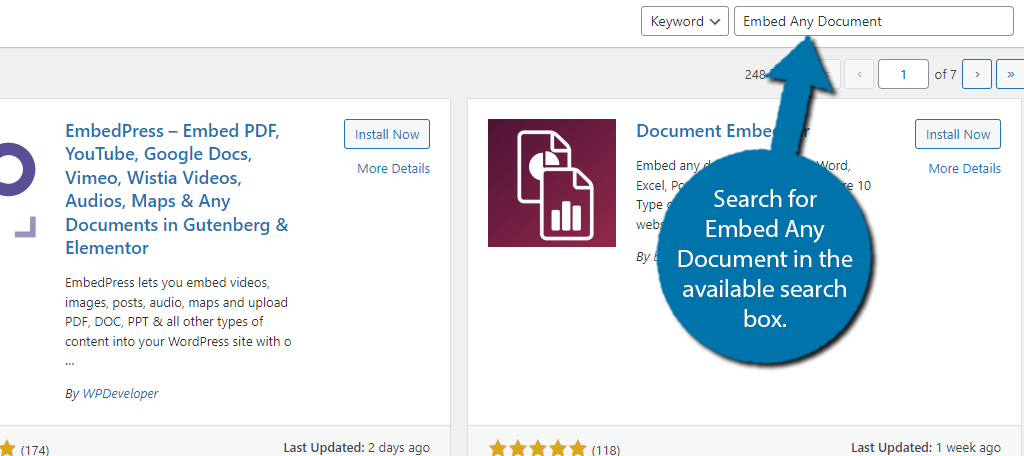 Search for the Embed Any Document plugin emebed office documents in WordPress