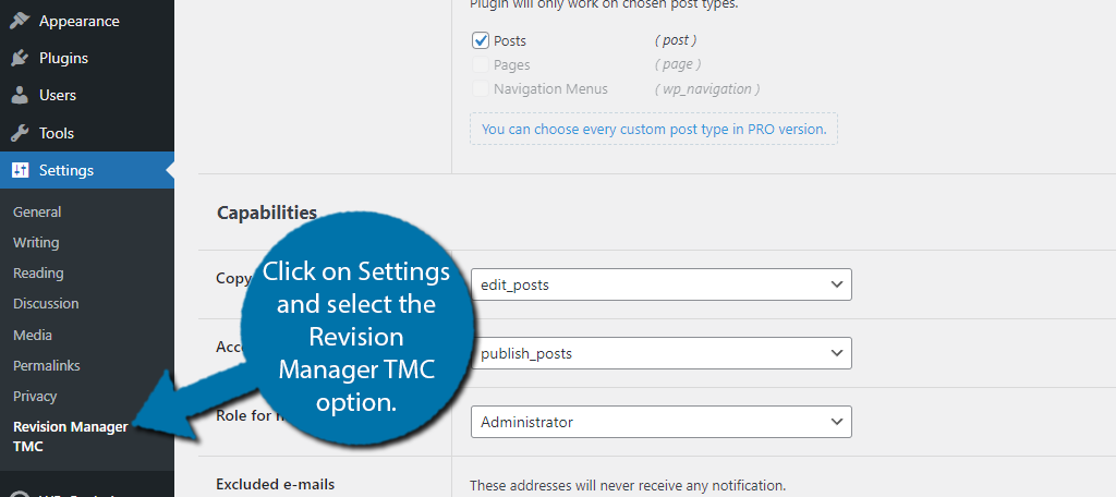 Settings Revision Manager TMC