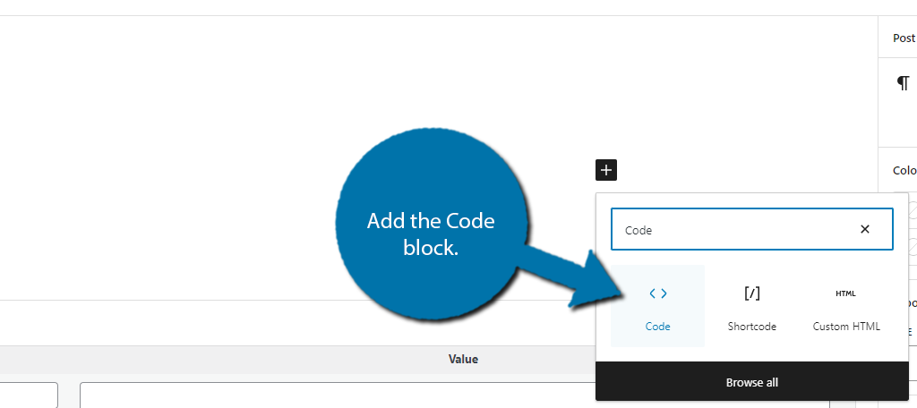 Add Code Block in WordPress