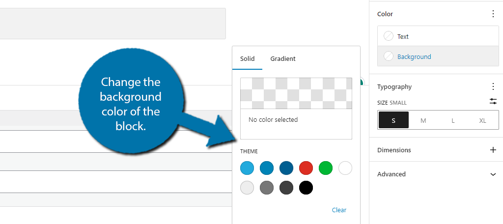 WordPress code block color