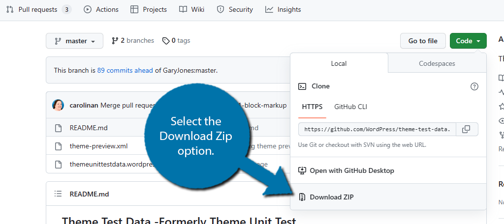 Download the Zip file containing dummy content
