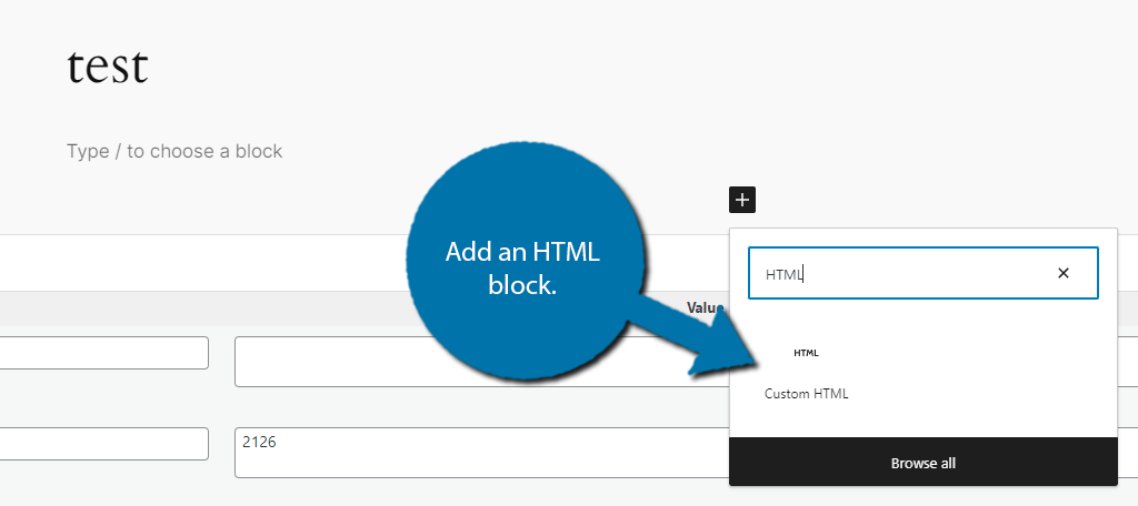 HTML code block for WordPress