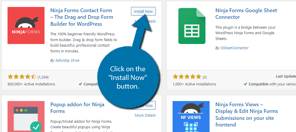 Install Ninja Forms to create a popup contact form