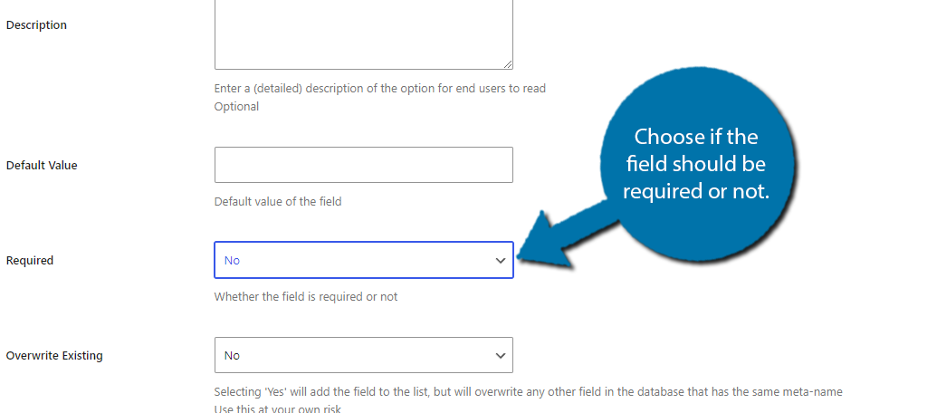 Required User Registration field in WordPress