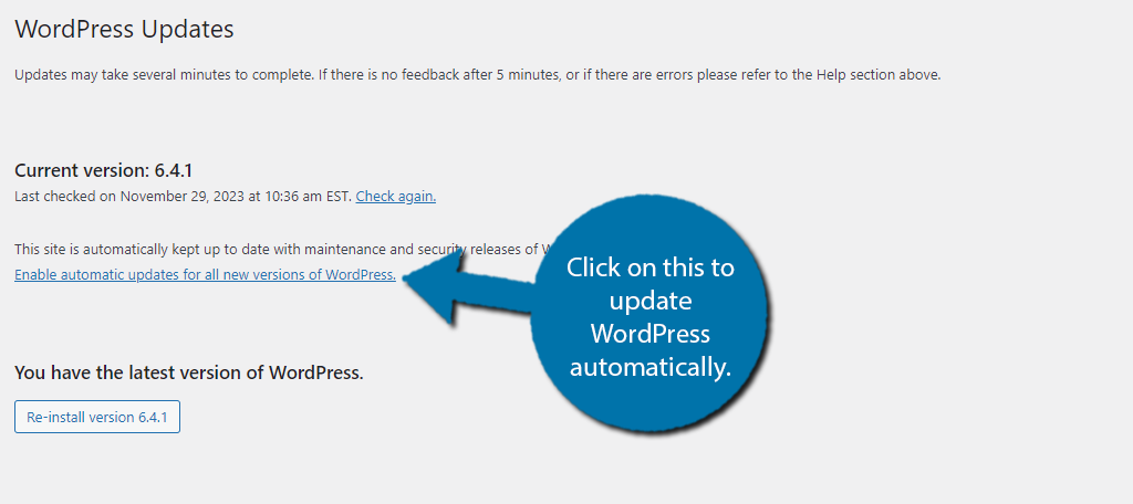 Update WordPress Automatically