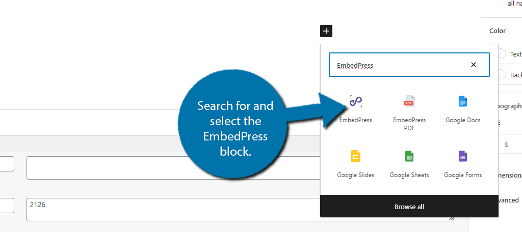 Use EmbedPress block to embed Google Docs in WordPress