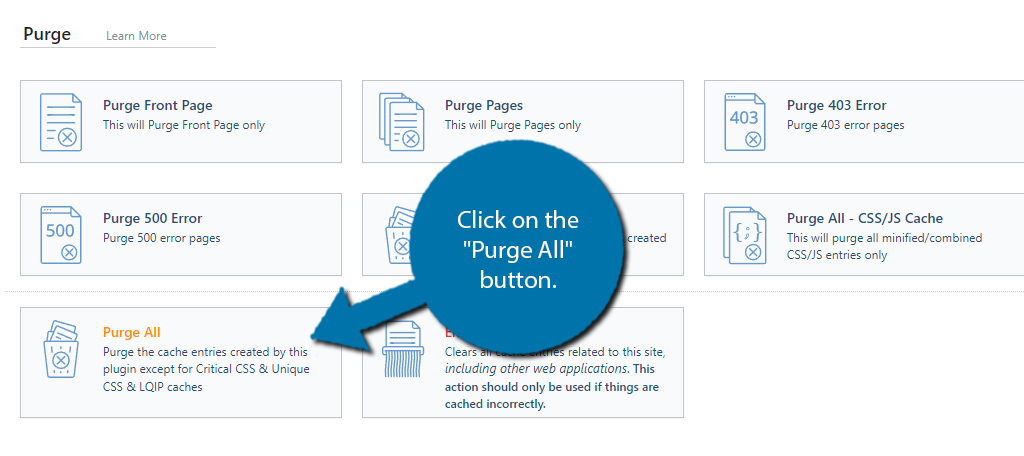 Clear cache in WordPress