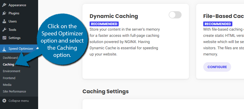 Speed Optimizer clear WordPress cache