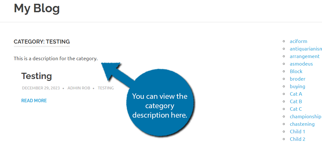 Category Descriptions in WordPress