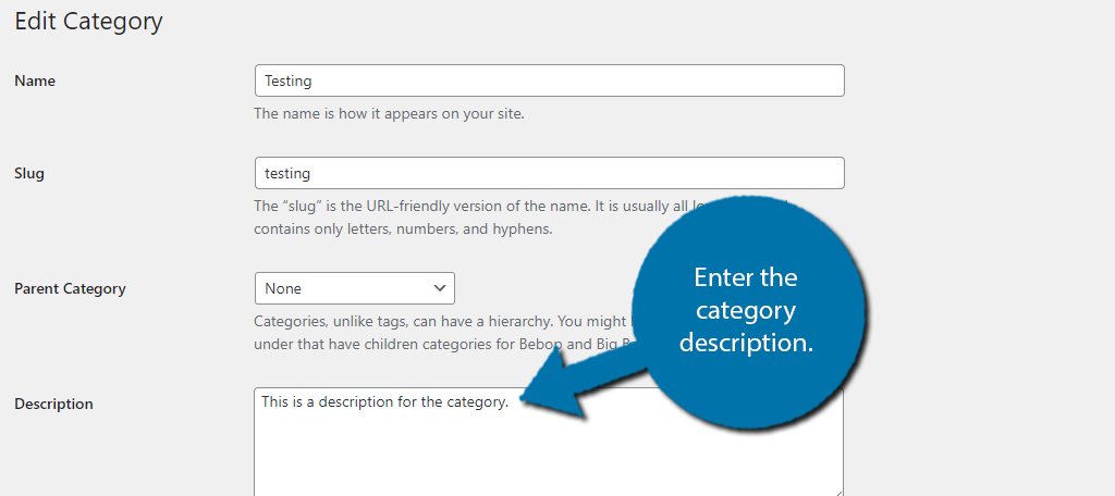 Category descriptions in WordPress