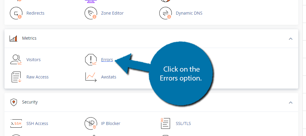 cPanel error logs for WordPress