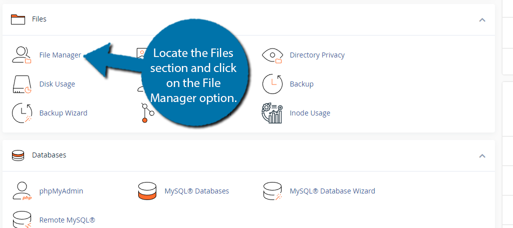 Use the File Manager to find image files for WordPress