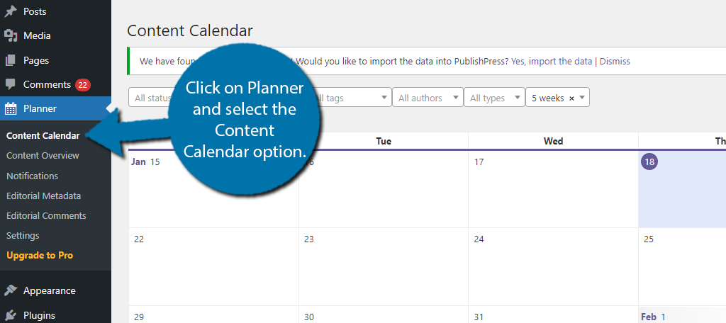 PublishPress Planner Content Calendar