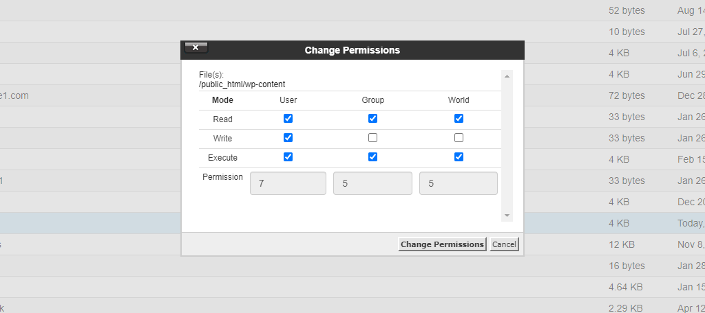 Change Permissions