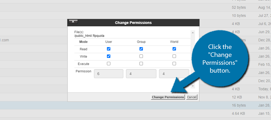 Change Permissions