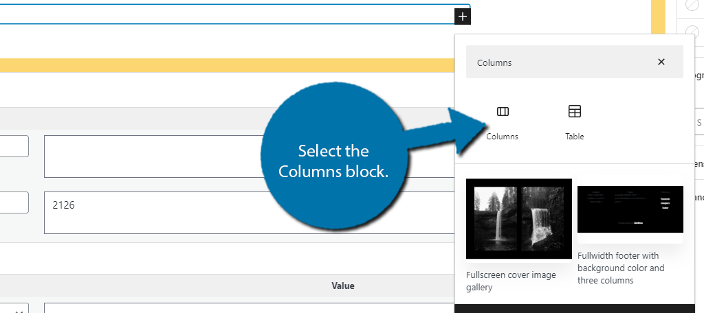 Columns Block