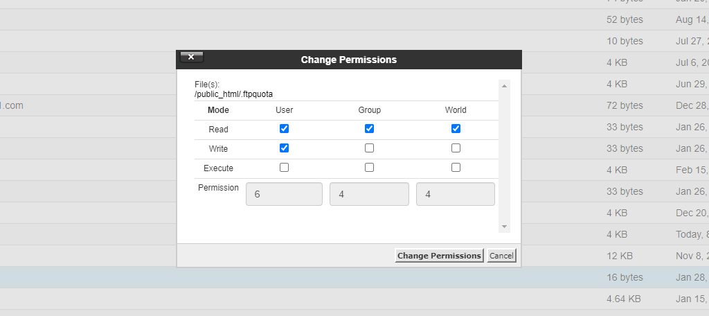 Change File Permissions