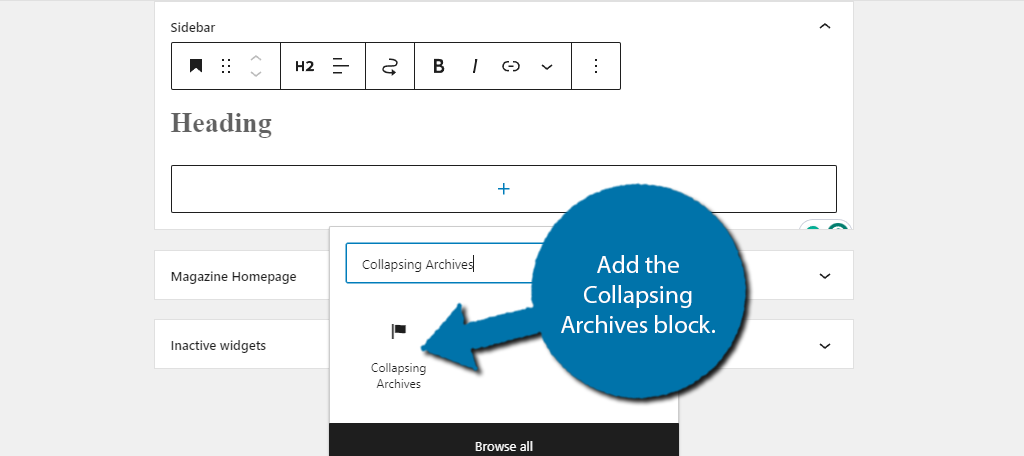 Collapsing Archives Block