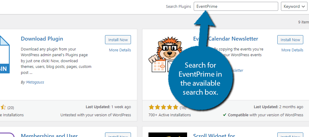 Search for EventPrime