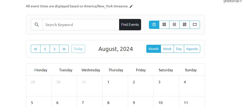 Events Calendar