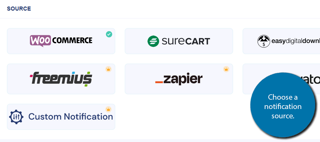 Choose Notification Source