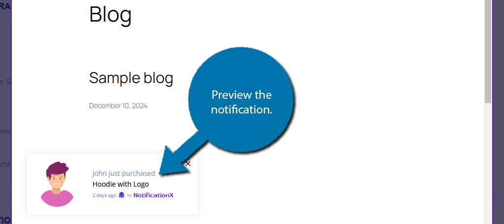 Preview NotificationX