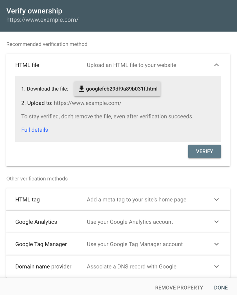 Verifying ownership