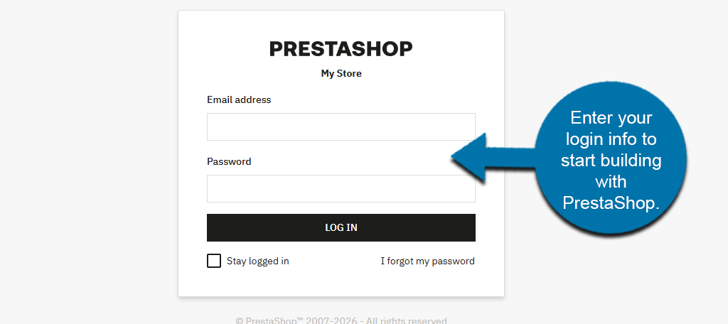 PrestaShop Login